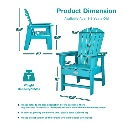 *Patio Kids' Adirondack Chair with Ergonomic Backrest - Turquoise