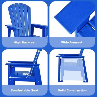 *Patio Kids' Adirondack Chair with Ergonomic Backrest - Blue