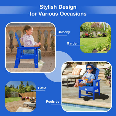 *Patio Kids' Adirondack Chair with Ergonomic Backrest - Blue