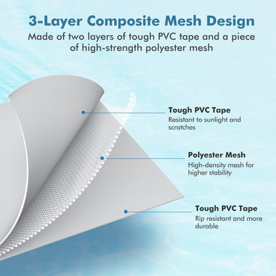 Above Ground Swimming Pool with Pool Cover-Gray