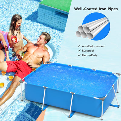 Above Ground Swimming Pool with Pool Cover-Blue