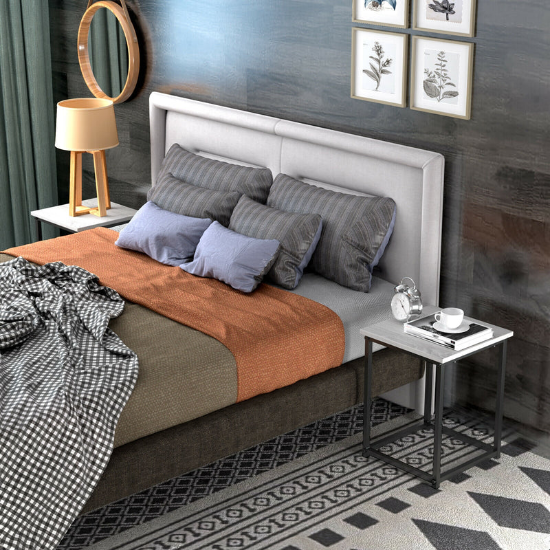 3-Piece Modern Faux Marble Coffee Table Set for Living Room-Natural