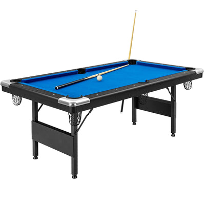 6 Feet Foldable Billiard Pool Table-Blue