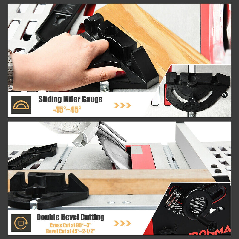 10 Inches Aluminum Tabletop Table Saw Electric Cutting Machine