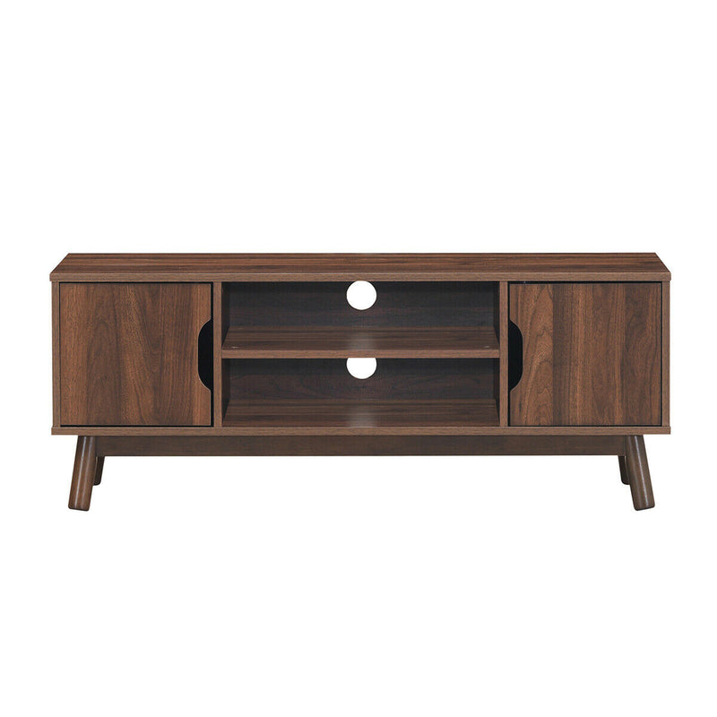 50 Inch Wood Media TV Stand with Storage Shelf-Coffee
