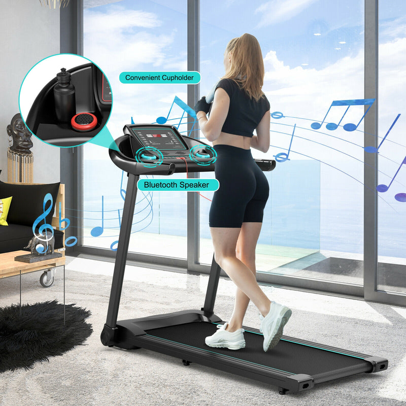 *2.25HP Electric Running Machine Treadmill with Speaker and APP Control - Blue