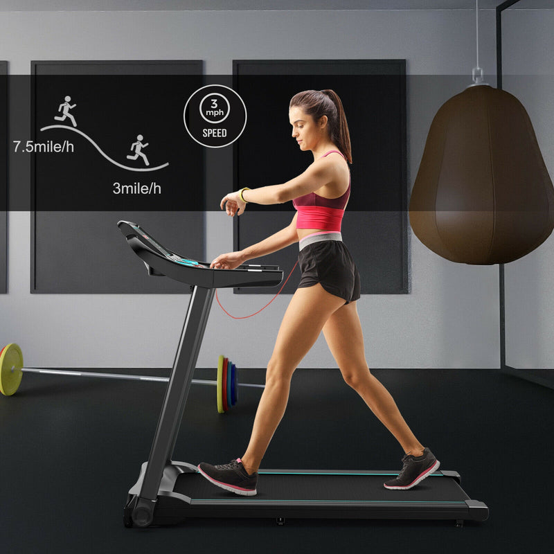 *2.25HP Electric Running Machine Treadmill with Speaker and APP Control - Blue