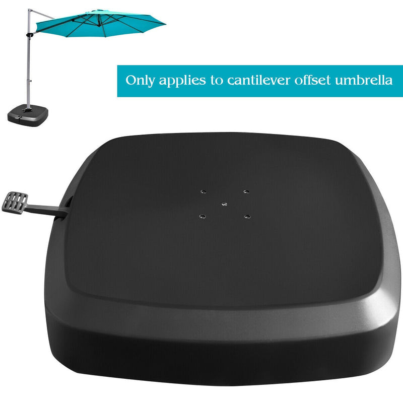 *Patio Cantilever Offset Umbrella Base with Wheels for Garden Poolside Deck