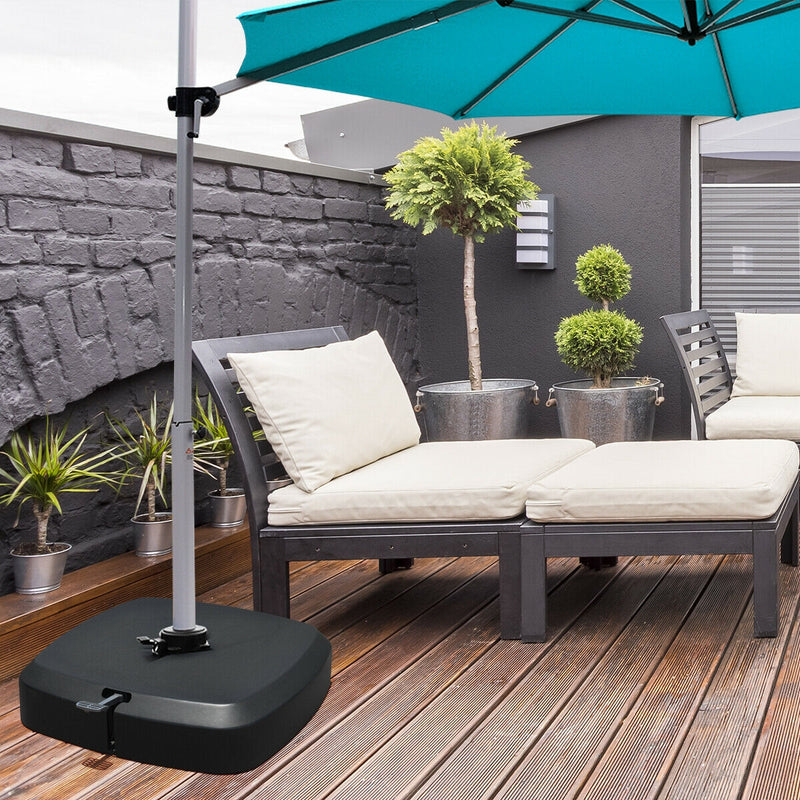 *Patio Cantilever Offset Umbrella Base with Wheels for Garden Poolside Deck