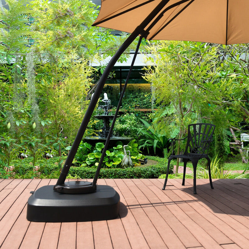 *Patio Cantilever Offset Umbrella Base with Wheels for Garden Poolside Deck