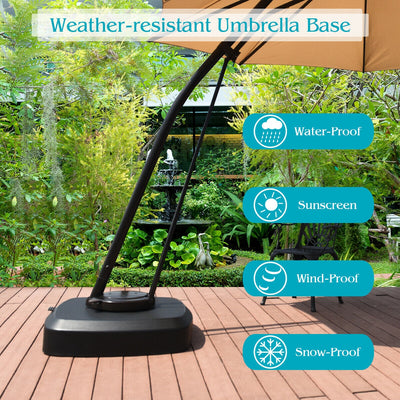 *Patio Cantilever Offset Umbrella Base with Wheels for Garden Poolside Deck