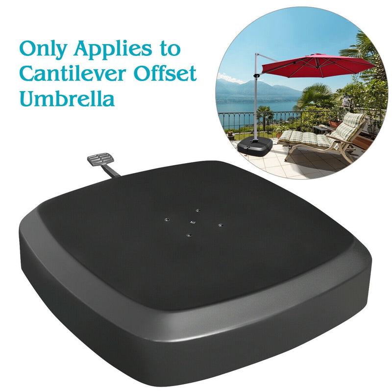 *Patio Cantilever Offset Umbrella Base with Wheels for Garden Poolside Deck