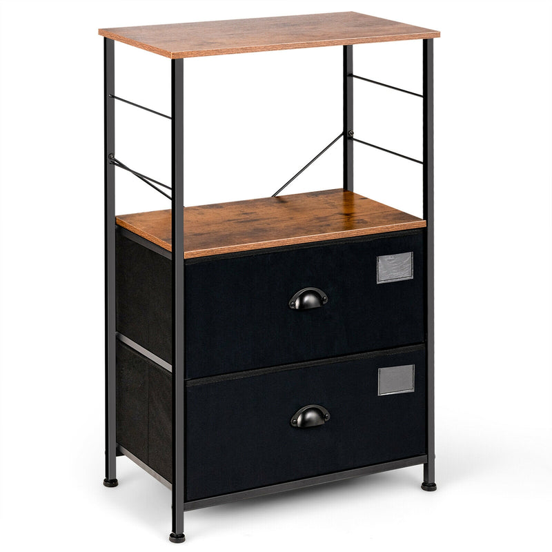2-Drawer Storage Shelf for Bedroom  Closet  Entryway-Black
