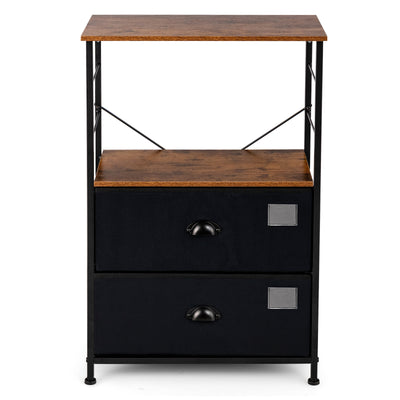 2-Drawer Storage Shelf for Bedroom  Closet  Entryway-Black
