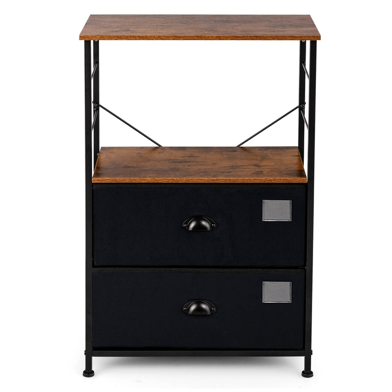 2-Drawer Storage Shelf for Bedroom  Closet  Entryway-Black