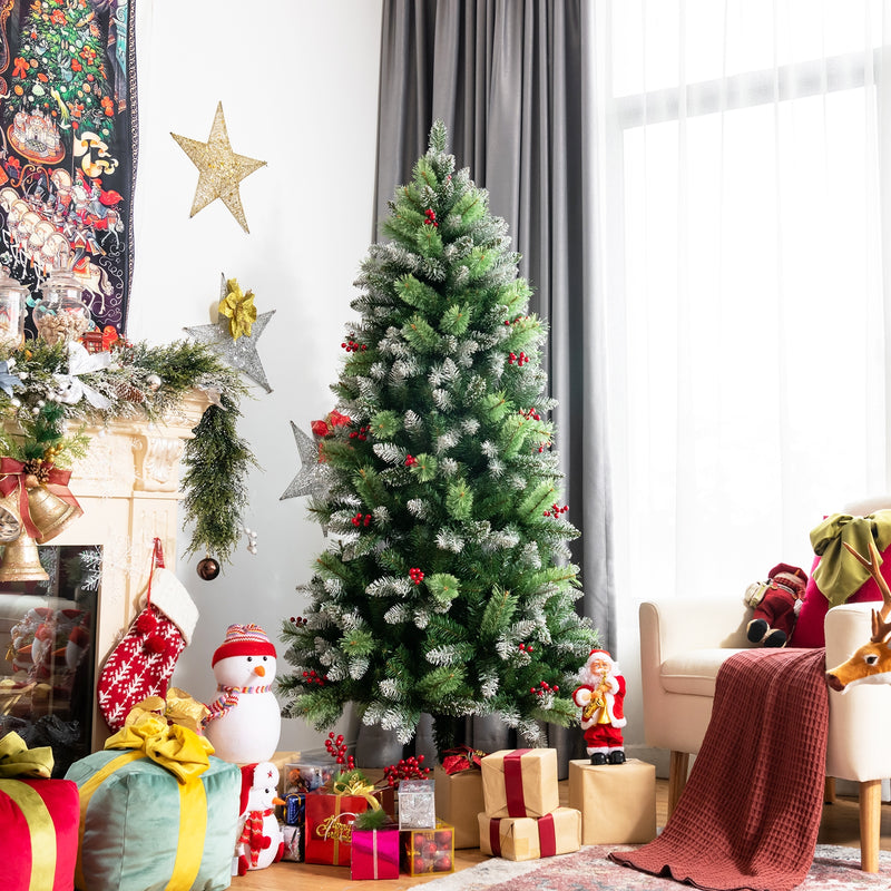 Snow Sprayed Christmas Tree for Holiday Festival Decoration-6&