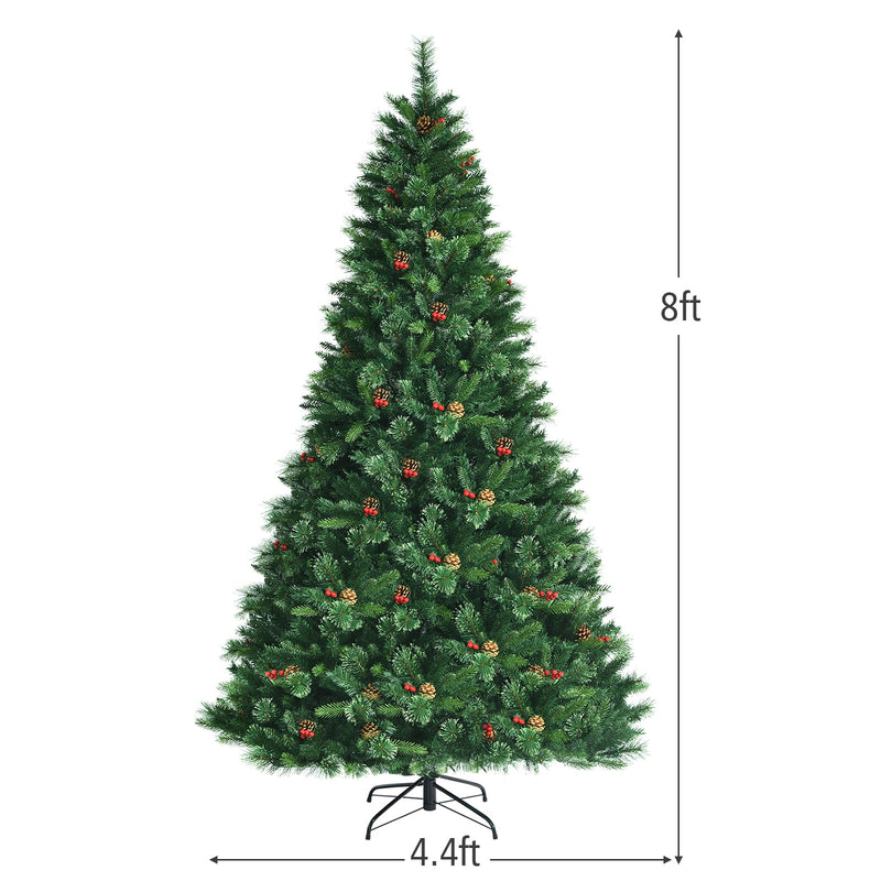7 Feet Pre-Lit Christmas Spruce Tree with 1198 Tips and 500 Lights-8&