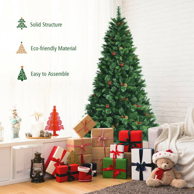 7 Feet Pre-Lit Christmas Spruce Tree with 1198 Tips and 500 Lights-7'