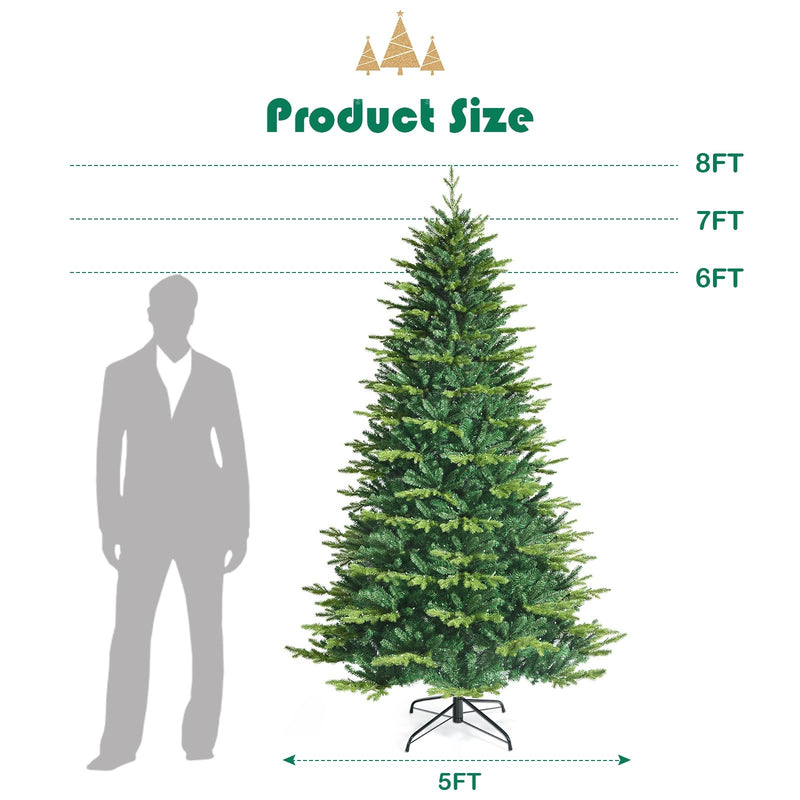 Pre-lit Artificial Hinged Christmas Tree with APP Controlled LED Lights-8&