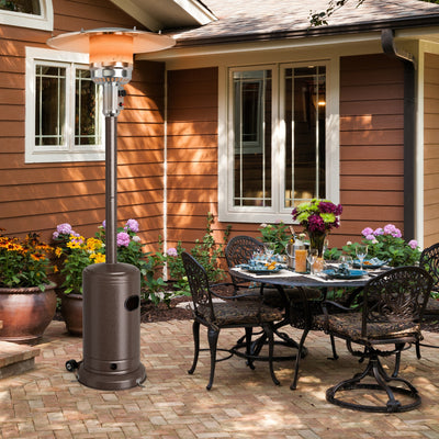 48000 BTU Stainless Steel Propane Patio Heater with Trip over Protection-Bronze