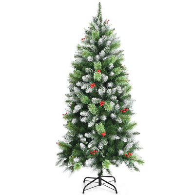 Snow Sprayed Christmas Tree for Holiday Festival Decoration-5'
