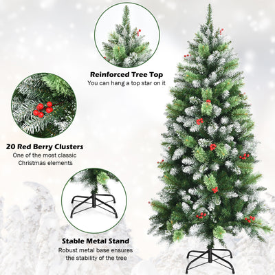 Snow Sprayed Christmas Tree for Holiday Festival Decoration-5'