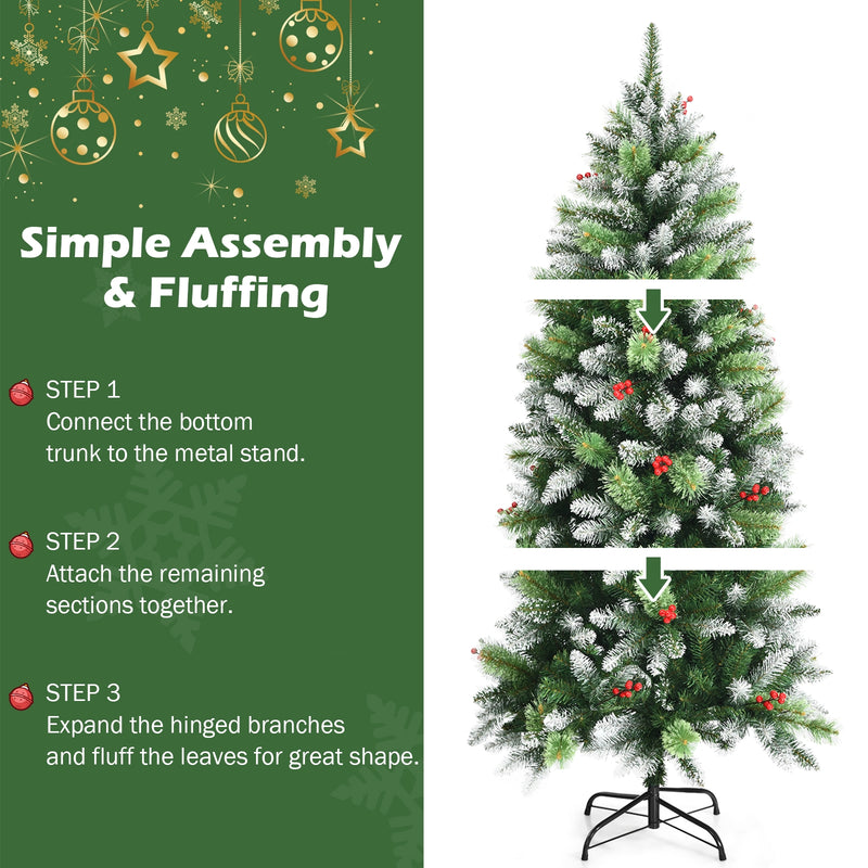 Snow Sprayed Christmas Tree for Holiday Festival Decoration-5&