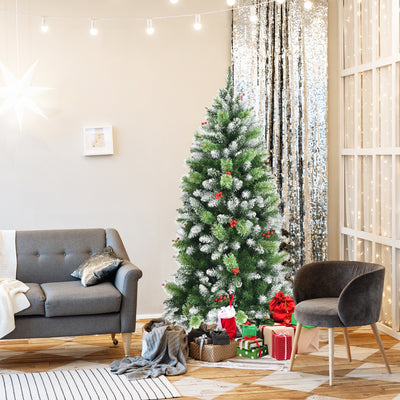 Snow Sprayed Christmas Tree for Holiday Festival Decoration-5'