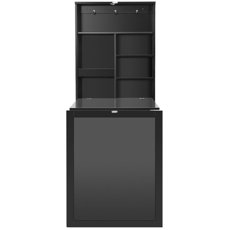 *Convertible Wall Mounted Table with A Chalkboard - Black
