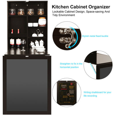 *Convertible Wall Mounted Table with A Chalkboard - Coffee
