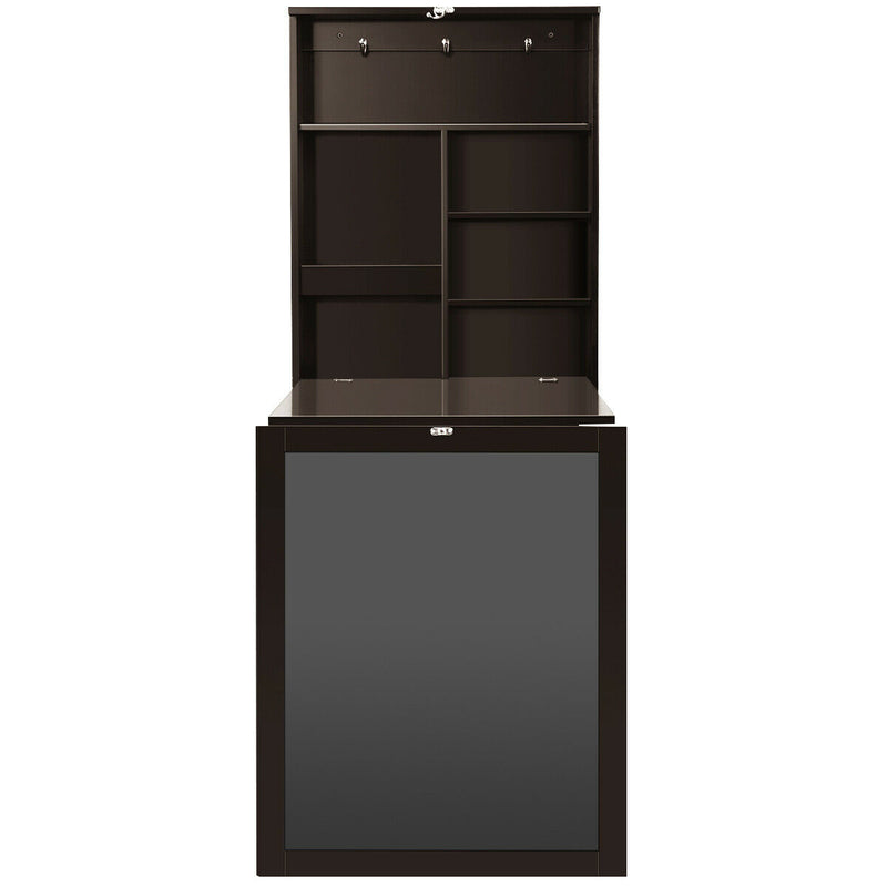 *Convertible Wall Mounted Table with A Chalkboard - Coffee
