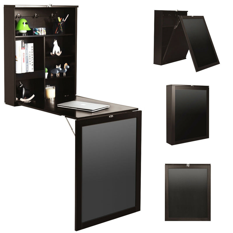 *Convertible Wall Mounted Table with A Chalkboard - Coffee