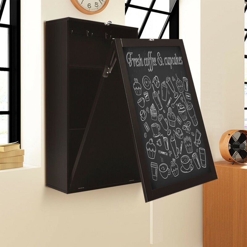*Convertible Wall Mounted Table with A Chalkboard - Coffee
