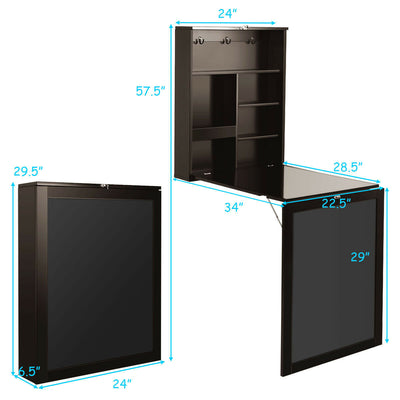 *Convertible Wall Mounted Table with A Chalkboard - Coffee