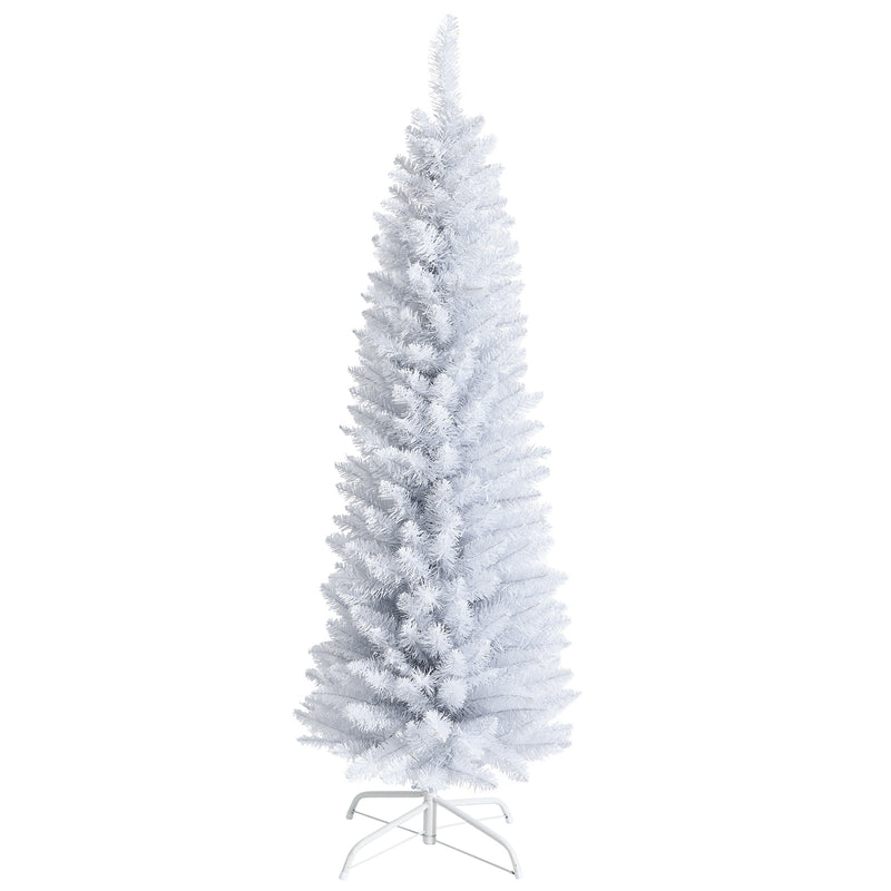 Slim Artificial Christmas Pencil Tree with PVC Needles and Folding Metal Stand-5&