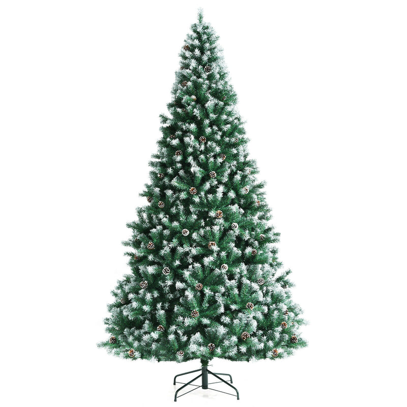 Artificial Snow Flocked Christmas Tree with Strobile