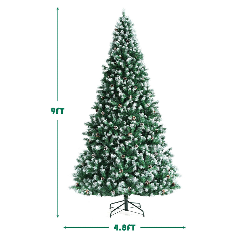 Artificial Snow Flocked Christmas Tree with Strobile