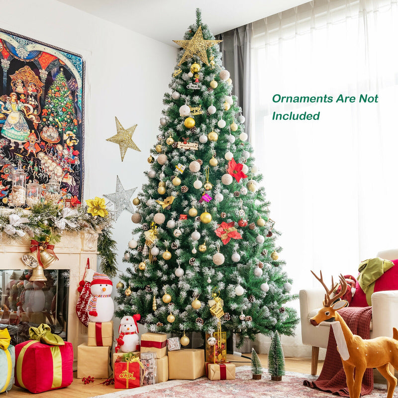 Artificial Snow Flocked Christmas Tree with Strobile