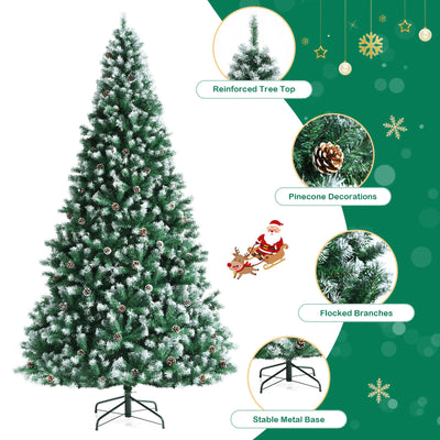 Artificial Snow Flocked Christmas Tree with Strobile