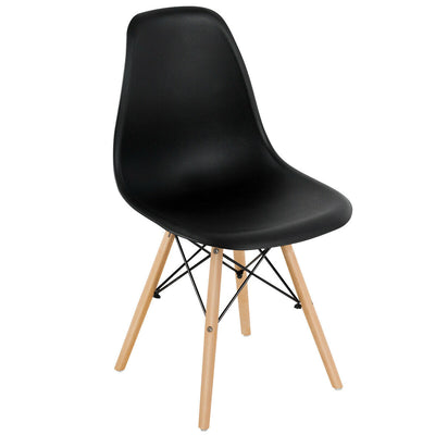 *Set of 4 Modern DSW Dining Side Chair Wood Legs - Black