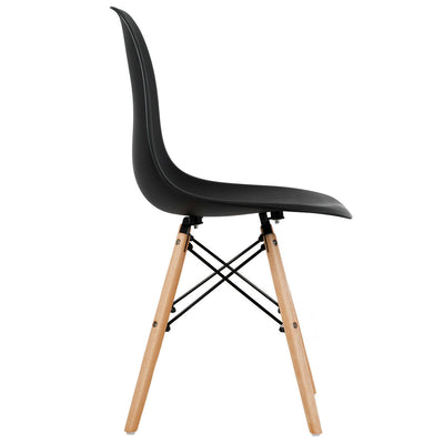 *Set of 4 Modern DSW Dining Side Chair Wood Legs - Black