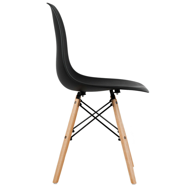 *Set of 4 Modern DSW Dining Side Chair Wood Legs - Black