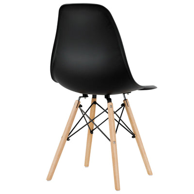 *Set of 4 Modern DSW Dining Side Chair Wood Legs - Black