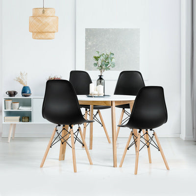 *Set of 4 Modern DSW Dining Side Chair Wood Legs - Black