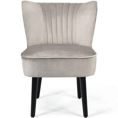 Set of 2 Armless Upholstered Leisure Accent Chair-Brown