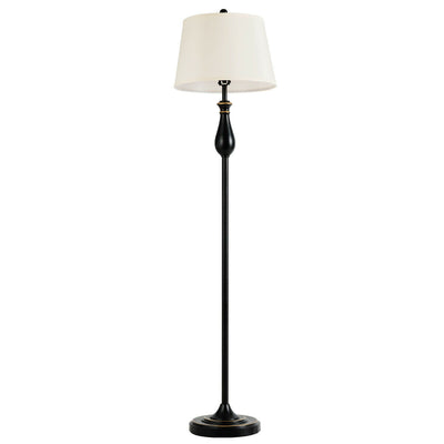 3 Pieces Brushed Nickel Lamp Set - Black