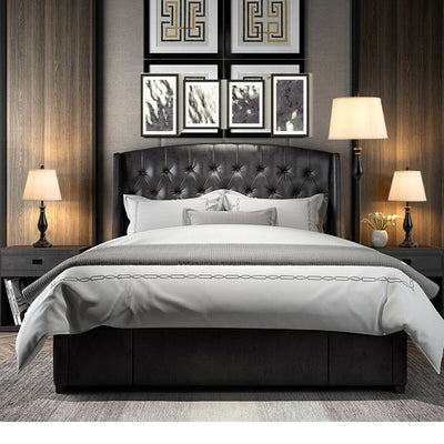 3 Pieces Brushed Nickel Lamp Set - Black