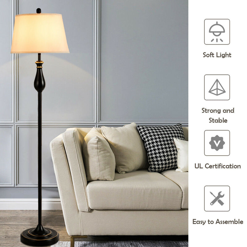 3 Pieces Brushed Nickel Lamp Set - Black