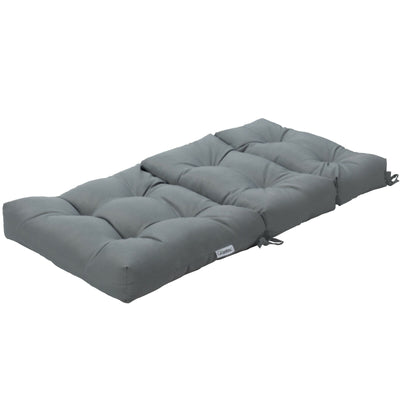 *Tufted Patio High Back Chair Cushion with Non-Slip String Ties - Gray