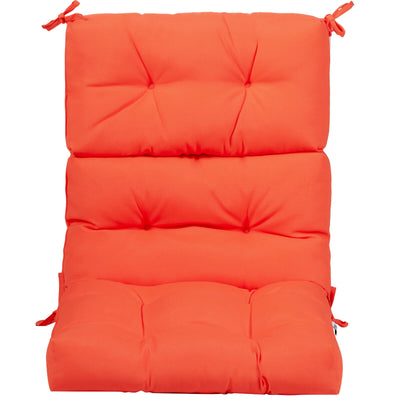 *Tufted Patio High Back Chair Cushion with Non-Slip String Ties - Orange